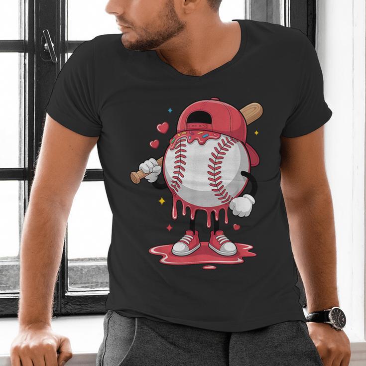 Baseball Drip Icecream Boy Kids Valentine Men's V-Neck T-Shirt Baseball Drip Icecream Boy Kids Valentine Men's V-Neck T-Shirt