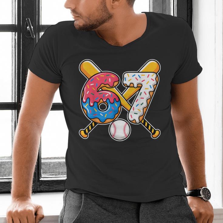 Baseball Drip Number 67 Player 67th Birthday Meme Men's V-Neck T-Shirt