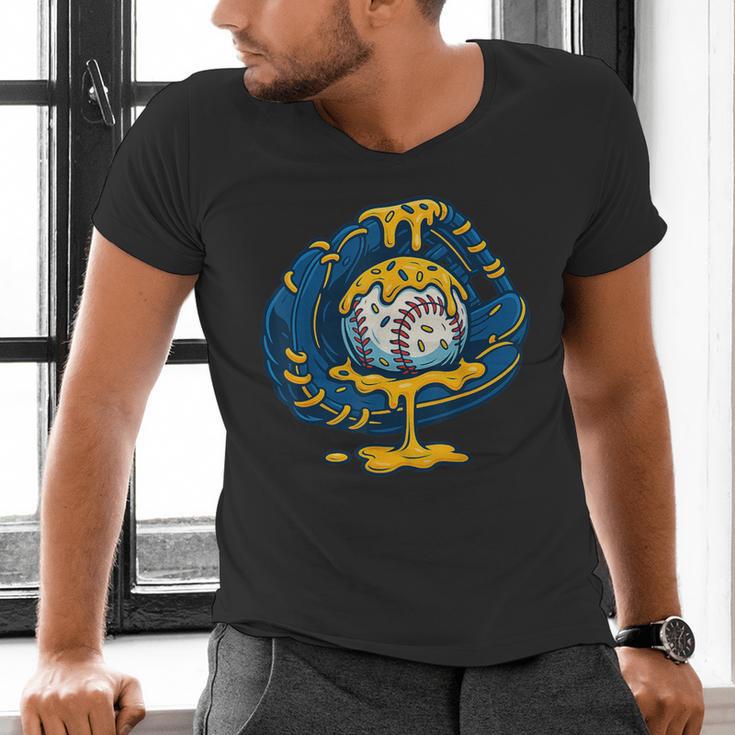 Baseball Drip Team For Boys Ice Cream Cool Men's V-Neck T-Shirt Baseball Drip Team For Boys Ice Cream Cool Men's V-Neck T-Shirt