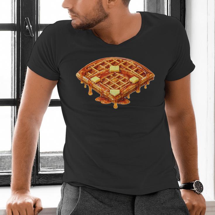 Baseball Dripping Waffle Field Men's V-Neck T-Shirt Baseball Dripping Waffle Field Men's V-Neck T-Shirt
