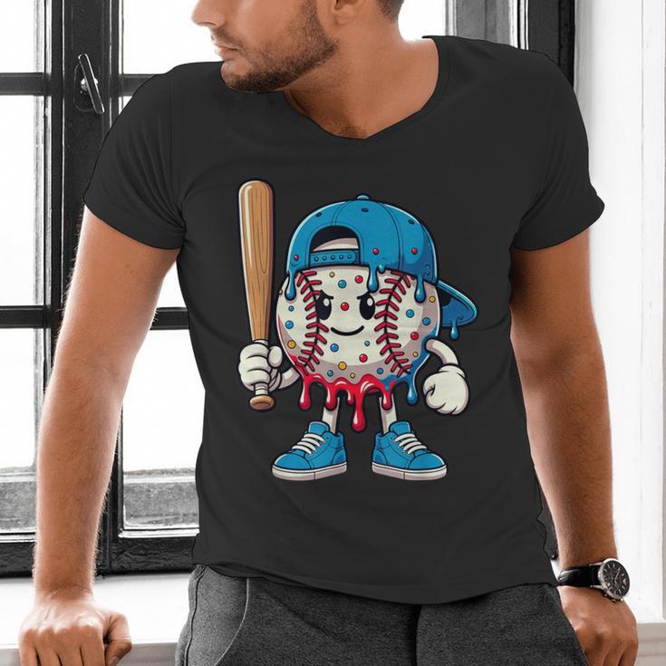 Baseball Drippy Style Apparel For Boys Youth Cool Baseball Men's V-Neck T-Shirt