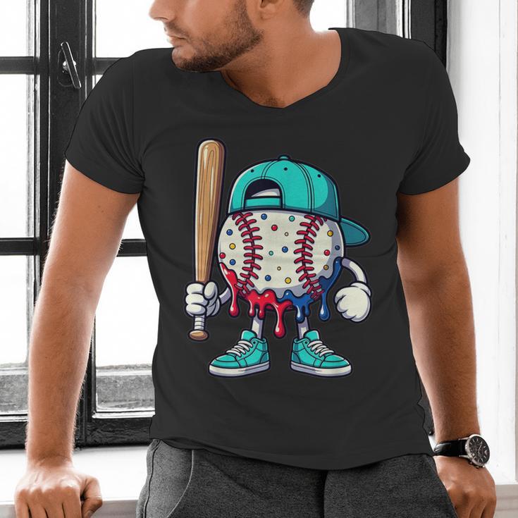 Baseball Drippy Style Apparel For Boys Youth Drip Baseball Men's V-Neck T-Shirt