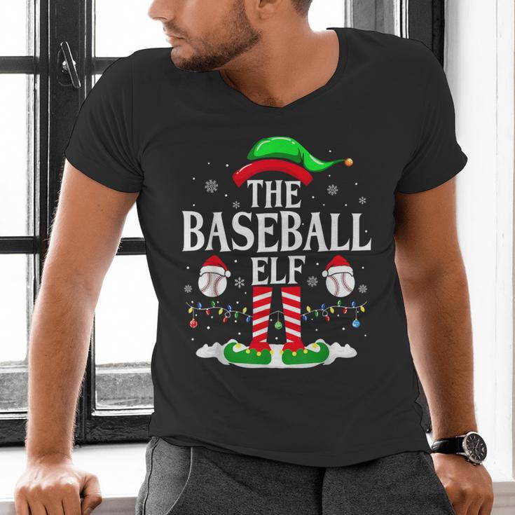 The Baseball Elf Christmas Sport Lovers Xmas Elf Men's V-Neck T-Shirt