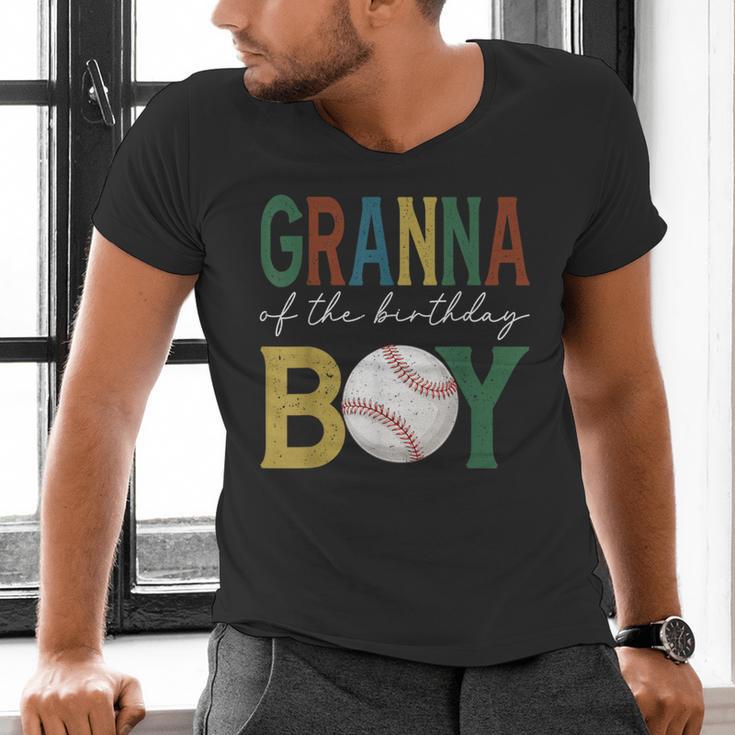 Baseball Granna Of The Birthday Boy Family Matching Men's V-Neck T-Shirt