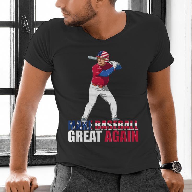 Make Baseball Great Again Donald Trump Baseball Men's V-Neck T-Shirt