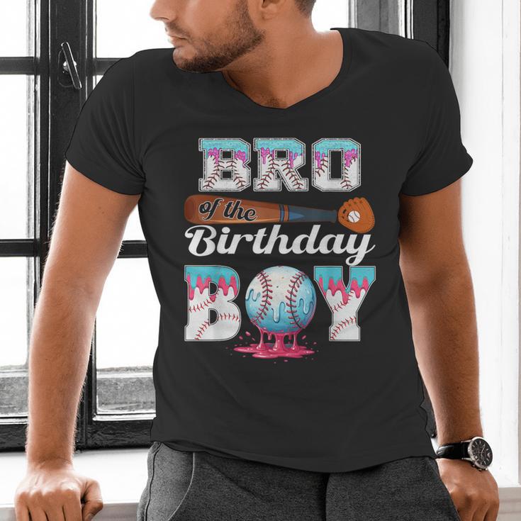 Baseball Ice Cream Drip Bro Of The Birthday Boy Men's V-Neck T-Shirt Baseball Ice Cream Drip Bro Of The Birthday Boy Men's V-Neck T-Shirt