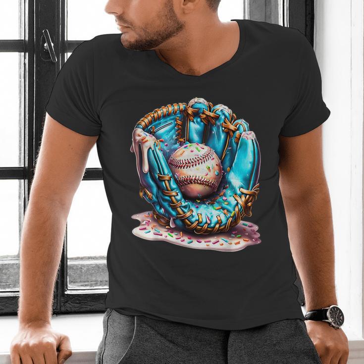 Baseball Lifestyle Apparel Youth Baseball Drip Ice Cream Men's V-Neck T-Shirt Baseball Lifestyle Apparel Youth Baseball Drip Ice Cream Men's V-Neck T-Shirt