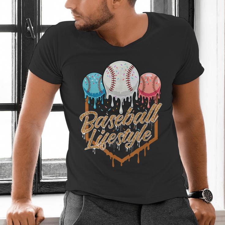 Baseball Lifestyle Baseball Lover Player Baseballer Men's V-Neck T-Shirt