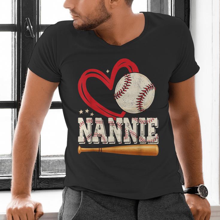 Baseball Nannie Baseball Heart Family Matching Men's V-Neck T-Shirt Baseball Nannie Baseball Heart Family Matching Men's V-Neck T-Shirt