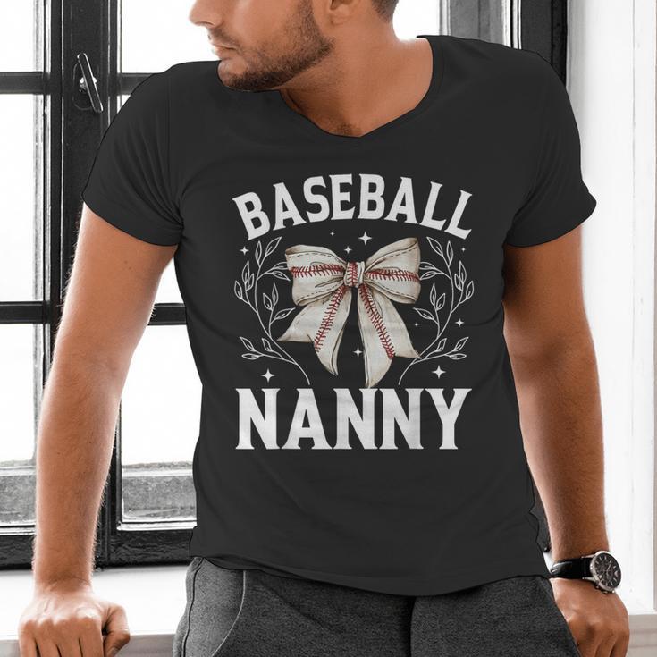 Baseball Nanny Baseball Coquette Bow Men's V-Neck T-Shirt