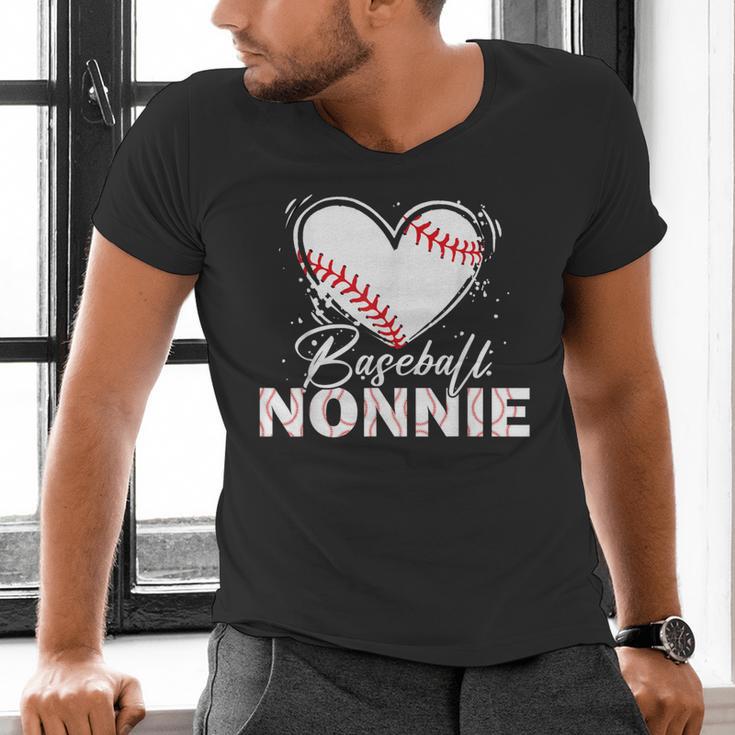 Baseball Nonnie Baseball Heart Men's V-Neck T-Shirt Baseball Nonnie Baseball Heart Men's V-Neck T-Shirt