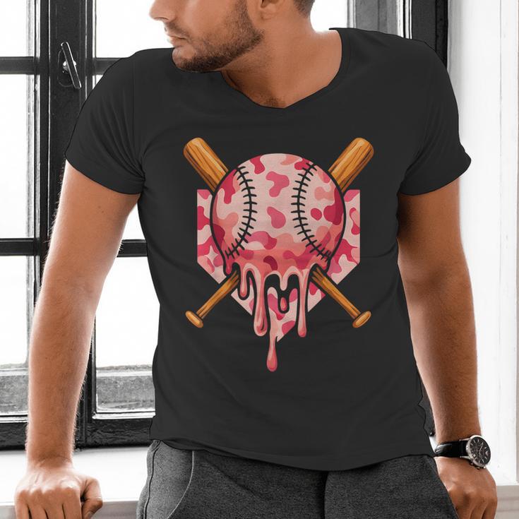 Baseball Pink Camo Ice Cream Youth Boys Girls Men's V-Neck T-Shirt Baseball Pink Camo Ice Cream Youth Boys Girls Men's V-Neck T-Shirt