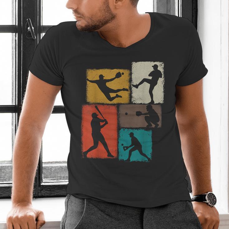 Baseball Player Collage Men Kids Coach Youth Boys Men's V-Neck T-Shirt Baseball Player Collage Men Kids Coach Youth Boys Men's V-Neck T-Shirt