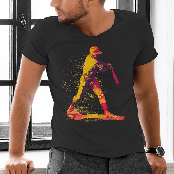 Baseball Player Men's V-Neck T-Shirt
