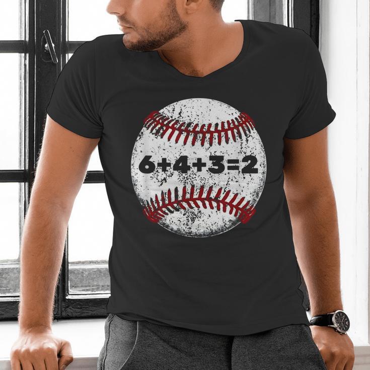 Baseball Red Stitches Sport Graphic 6432 Men's V-Neck T-Shirt