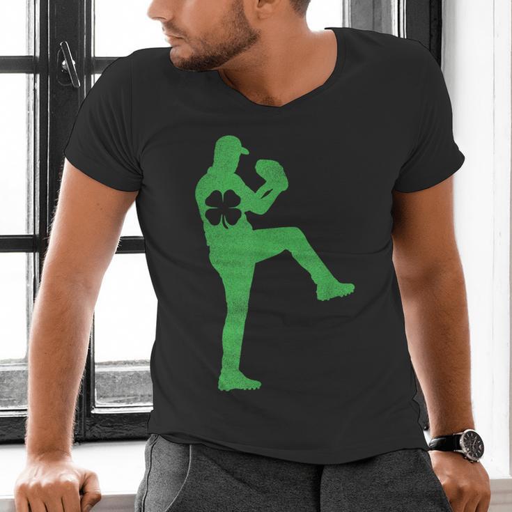 Baseball Shamrock St Patrick's Day Saint Paddy's Men's V-Neck T-Shirt