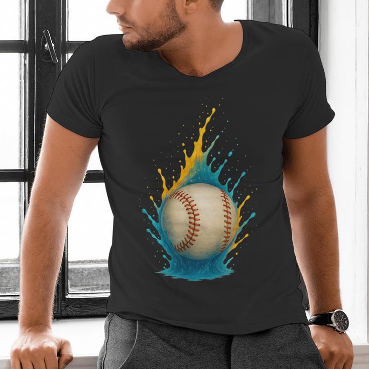 Baseball Splash Team Player For Kids Men Women Men's V-Neck T-Shirt Baseball Splash Team Player For Kids Men Women Men's V-Neck T-Shirt