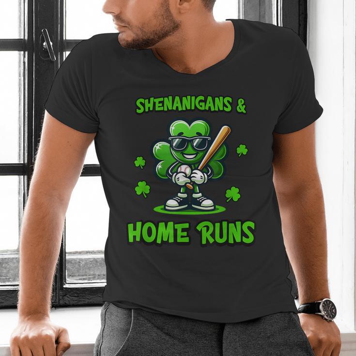 Baseball St Patrick's Day Irish Shamrock Trendy Men's V-Neck T-Shirt Baseball St Patrick's Day Irish Shamrock Trendy Men's V-Neck T-Shirt