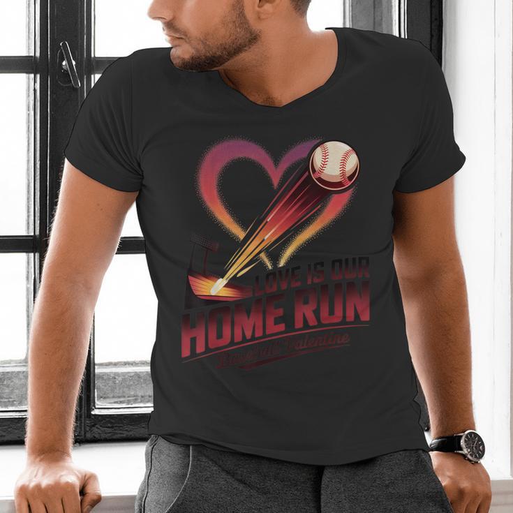 Baseball Valentine Love Is Our Home Run Apparel Men's V-Neck T-Shirt Baseball Valentine Love Is Our Home Run Apparel Men's V-Neck T-Shirt
