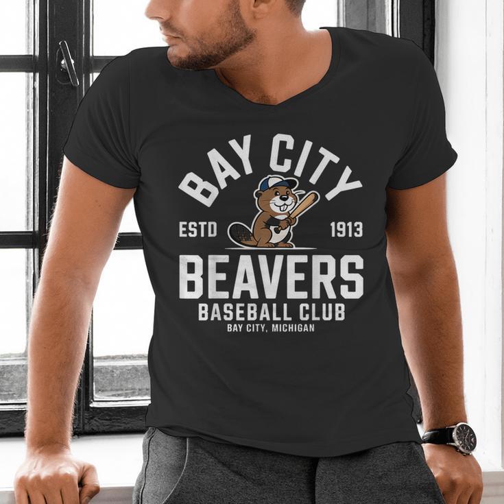 Bay City Beavers Baseball Club Estd 1913 Men's V-Neck T-Shirt