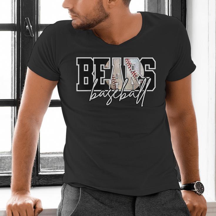 Bears Baseball Mom Game Day School Spirit Bear Pride Men's V-Neck T-Shirt Bears Baseball Mom Game Day School Spirit Bear Pride Men's V-Neck T-Shirt
