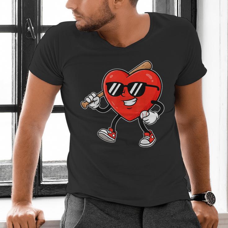 Boy Valentines Day Heart Love Baseball Boys Men Kids Men's V-Neck T-Shirt Boy Valentines Day Heart Love Baseball Boys Men Kids Men's V-Neck T-Shirt