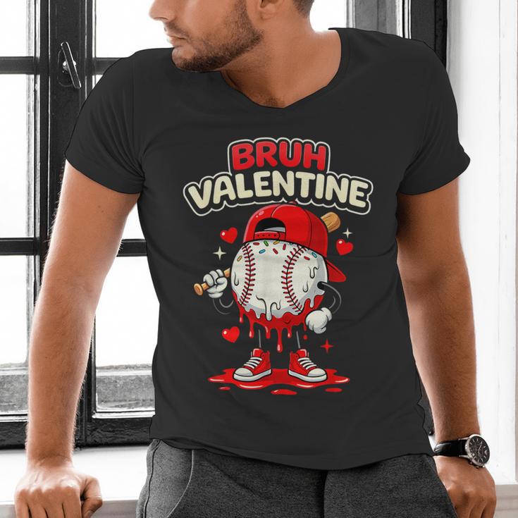Bruh Valentine Baseball Drip Icecream Apparel Men Youth Boys Men's V-Neck T-Shirt Bruh Valentine Baseball Drip Icecream Apparel Men Youth Boys Men's V-Neck T-Shirt