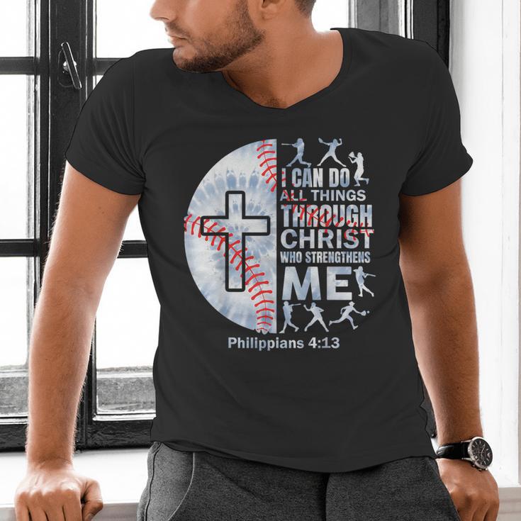 Christian Baseball Men Boy Player Team Religious Philippians Men's V-Neck T-Shirt Christian Baseball Men Boy Player Team Religious Philippians Men's V-Neck T-Shirt