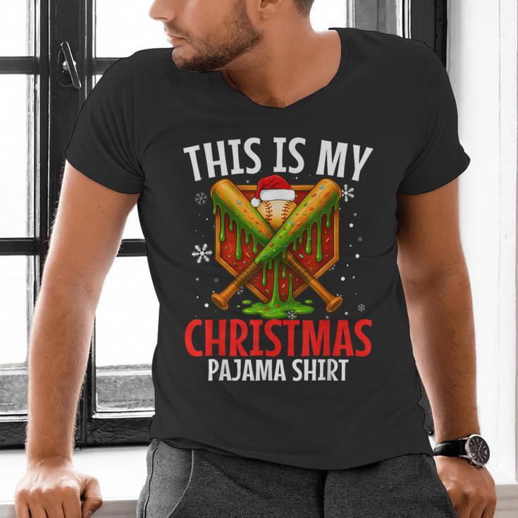 My Christmas Baseball Pajama Helmet Santa Xmas Men Boys Men's V-Neck T-Shirt My Christmas Baseball Pajama Helmet Santa Xmas Men Boys Men's V-Neck T-Shirt