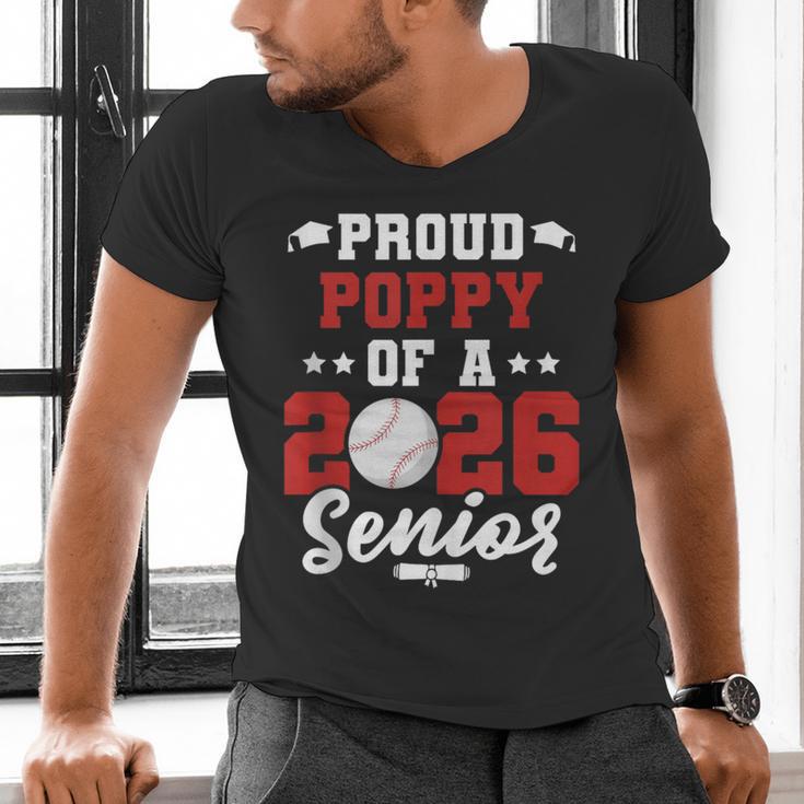 Class Of 2026 Senior Year Baseball Poppy 2026 Graduate Men's V-Neck T-Shirt