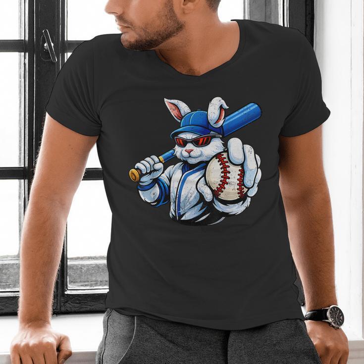 Cool Rabbit Baseball Easter Men Boy Toddler Kid Men's V-Neck T-Shirt Cool Rabbit Baseball Easter Men Boy Toddler Kid Men's V-Neck T-Shirt