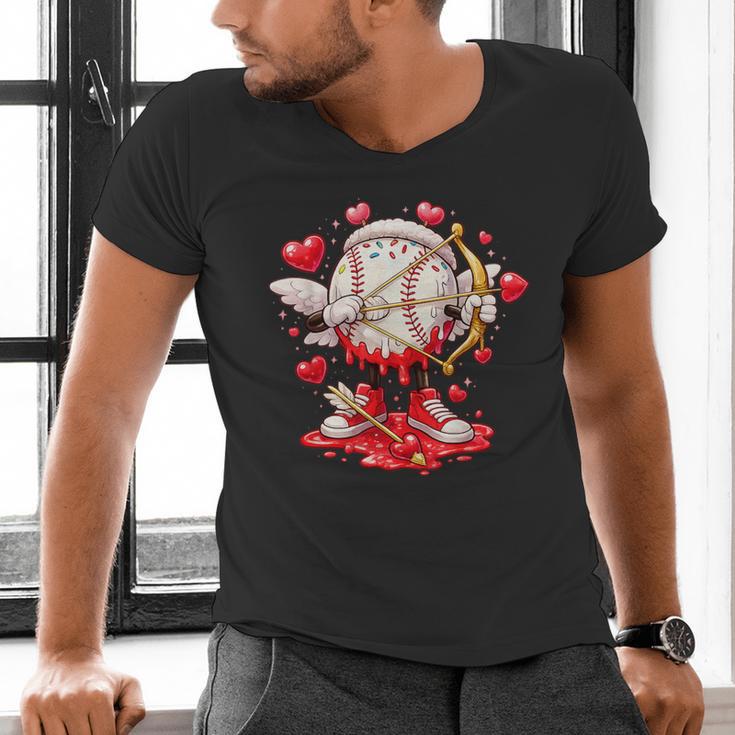 Cupid Baseball Drip Icecream Apparel Youth Boy Valentine Men's V-Neck T-Shirt Cupid Baseball Drip Icecream Apparel Youth Boy Valentine Men's V-Neck T-Shirt