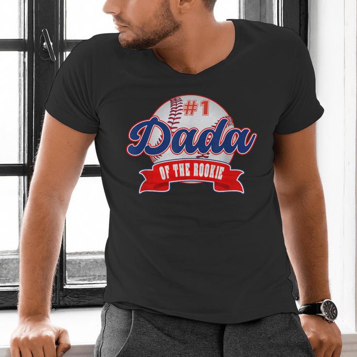 Dada Rookie Of Year 1st Birthday Baseball Theme Matching Men's V-Neck T-Shirt