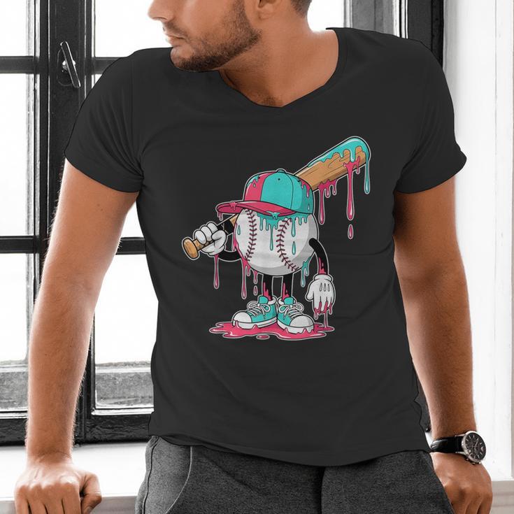Drip Baseball For Boys Ice Cream Drip Youth Boys Sprinkles Men's V-Neck T-Shirt