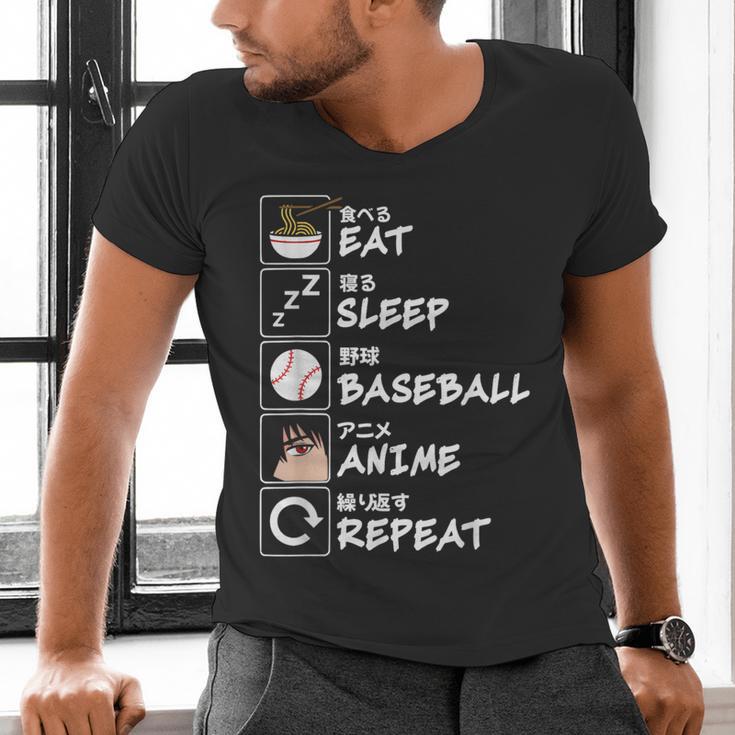 Eat Sleep Baseball Anime Repeat Japanese Otaku Men's V-Neck T-Shirt Eat Sleep Baseball Anime Repeat Japanese Otaku Men's V-Neck T-Shirt