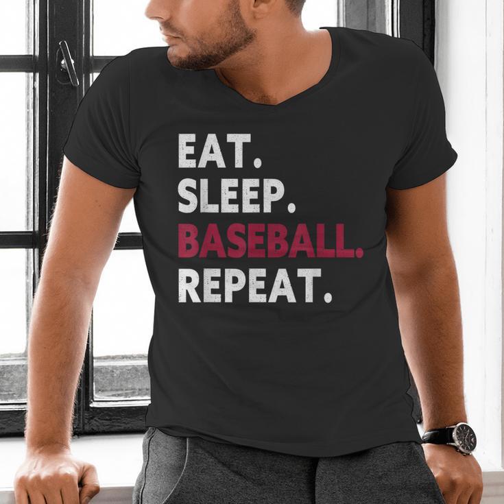 Eat Sleep Baseball Repeat Baseball Player Men's V-Neck T-Shirt