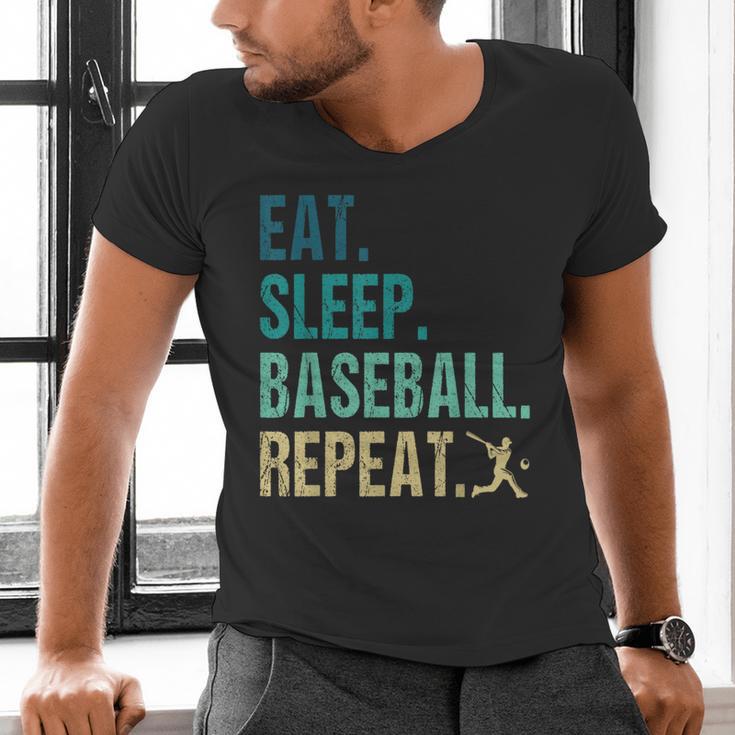 Eat Sleep Baseball Repeat Baseball Player Baseball Men's V-Neck T-Shirt Eat Sleep Baseball Repeat Baseball Player Baseball Men's V-Neck T-Shirt