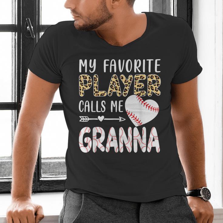 My Favorite Player Calls Me Granna Baseball Leopard Men's V-Neck T-Shirt My Favorite Player Calls Me Granna Baseball Leopard Men's V-Neck T-Shirt