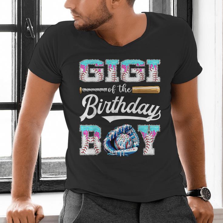 Gigi Of The Birthday Boy Baseball Ice Cream Drip Matching Men's V-Neck T-Shirt Gigi Of The Birthday Boy Baseball Ice Cream Drip Matching Men's V-Neck T-Shirt
