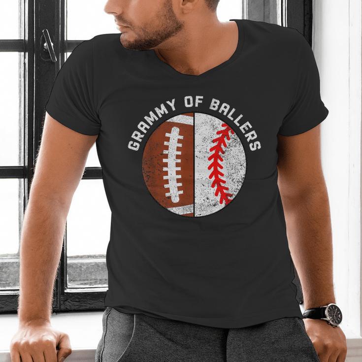 Grammy Of Ballers Football Baseball Grandma Grammy Men's V-Neck T-Shirt Grammy Of Ballers Football Baseball Grandma Grammy Men's V-Neck T-Shirt
