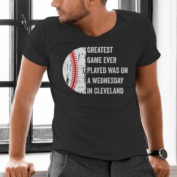Greatest Game Ever Played Was In Cleveland 2016 Baseball Men's V-Neck T-Shirt Greatest Game Ever Played Was In Cleveland 2016 Baseball Men's V-Neck T-Shirt