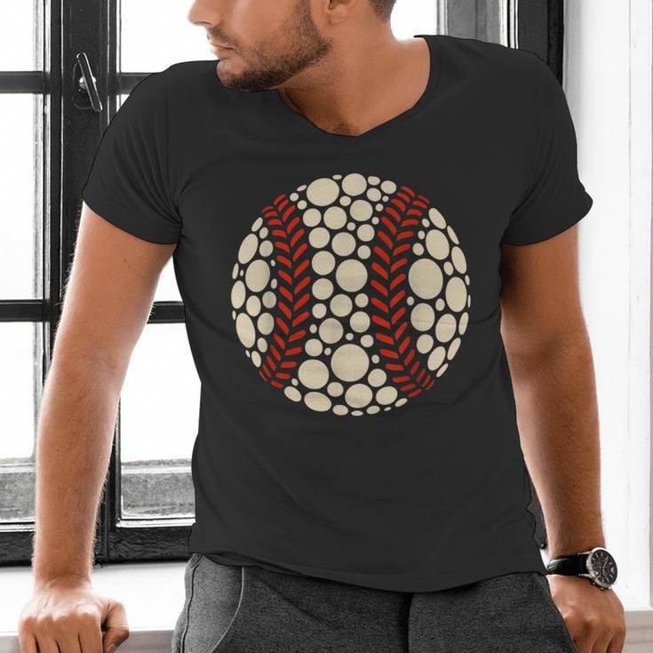 Happy Dot Day Baseball Colorful Polka Dots Boy And Youth Men's V-Neck T-Shirt Happy Dot Day Baseball Colorful Polka Dots Boy And Youth Men's V-Neck T-Shirt
