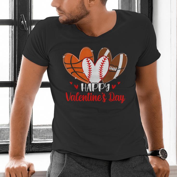 Happy Valentines Day Shirt Boys Basketball Baseball Football Men's V-Neck T-Shirt Happy Valentines Day Shirt Boys Basketball Baseball Football Men's V-Neck T-Shirt