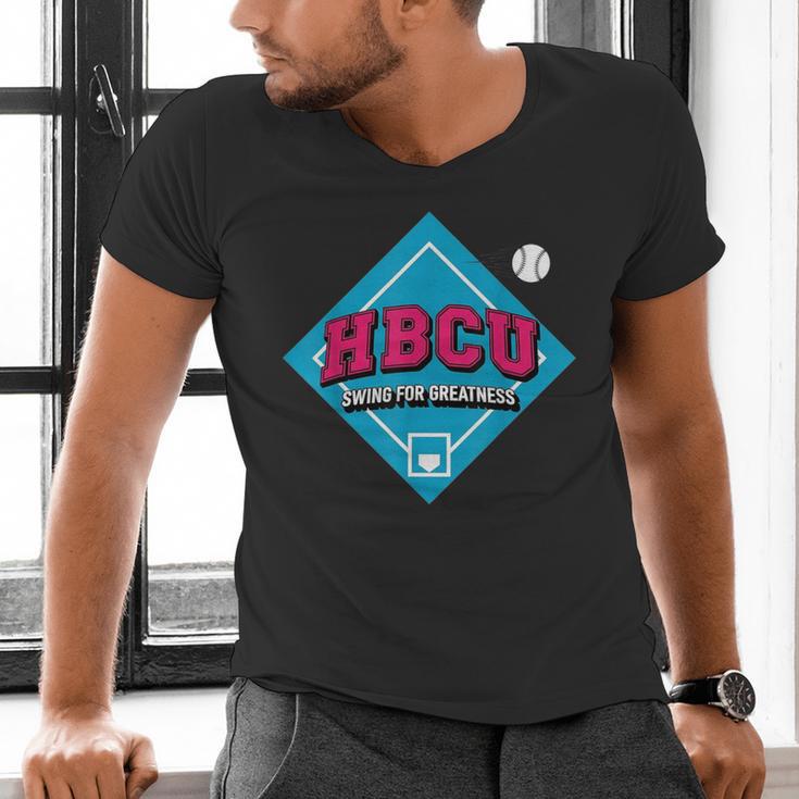 HBCU Swing For Greatness Baseball Softball College Apparel Men's V-Neck T-Shirt
