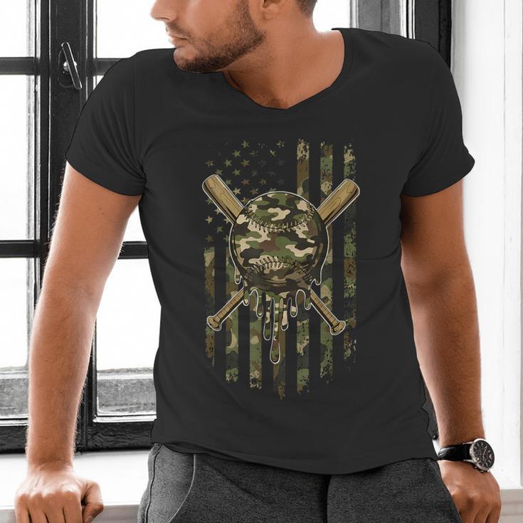 Ice Cream Baseball Drip For Boys Camo USA Flag Camouflage Men's V-Neck T-Shirt Ice Cream Baseball Drip For Boys Camo USA Flag Camouflage Men's V-Neck T-Shirt