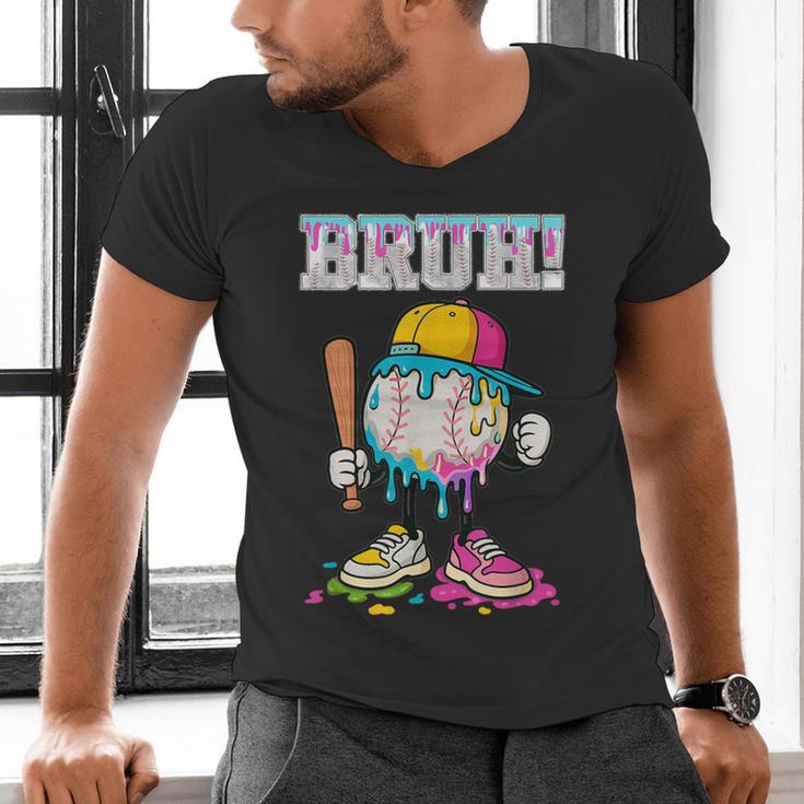 Ice Cream Drip Baseball Bruh Baseball Drip Boy Youth Men's V-Neck T-Shirt