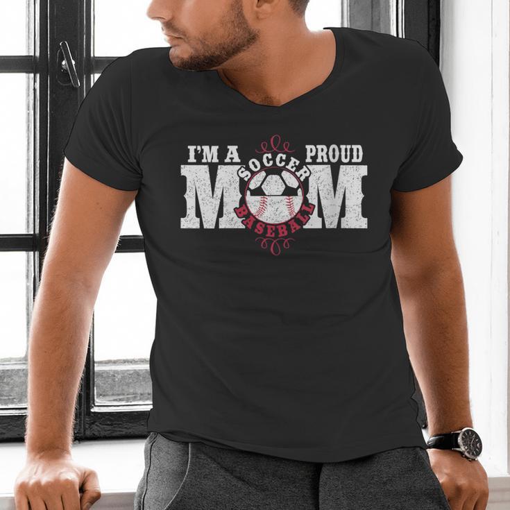 I'm a Proud Soccer Baseball Mom Men's V-Neck T-Shirt