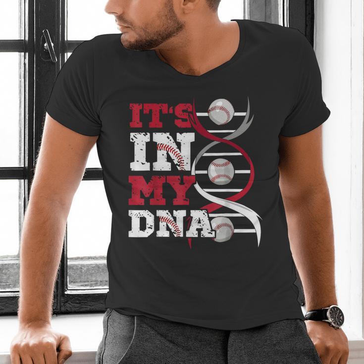ITS In My DNA Baseball Sport Player Saying Baseball Fan Men's V-Neck T-Shirt