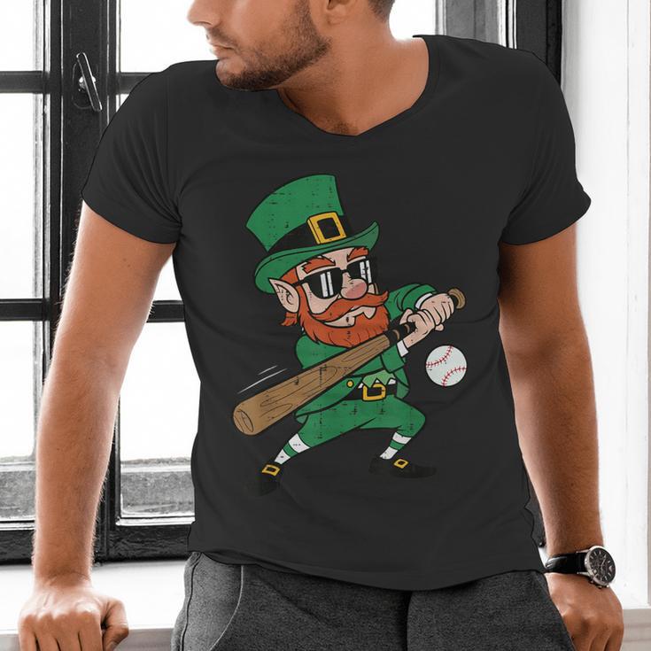 Leprechaun Baseball St Patricks Day Saint Pattys Men Boys Men's V-Neck T-Shirt Leprechaun Baseball St Patricks Day Saint Pattys Men Boys Men's V-Neck T-Shirt
