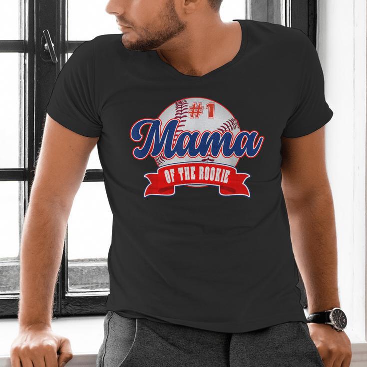 Mama Rookie Of Year 1st Birthday Baseball Theme Matching Men's V-Neck T-Shirt